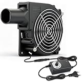 Wathai Radiallüfter 230v Gebläse Lüfter 120mm Turbinen mit Drehzahlregler 230v für Aufblasen, Kaminofen, BBQ Picknick, Growzelt, 3D Druck, Kühlung Lüfter für Haushaltsgeräte (mit Rohr)
