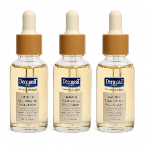 Dermasil Labs Oatmilk Restorative Face Serum, Fermented Oatmeal & Snow Mushroom, 1 fl oz (30 ml), Pack of 3 image 2