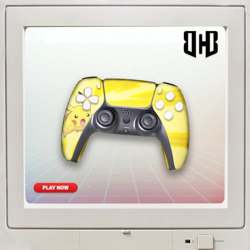 Image of Pikachhu Custom PS-5 Controller Wireless compatible with Play-Station 5 Console by BCB Controllers | Proudly Customized in USA with Permanent HYDRODIP Printing(NOT JUST A SKIN)(MODDED)