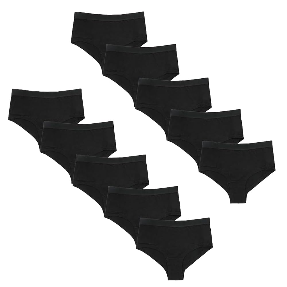 Undercover Girls 10 Pack - Black 10 Pairs (2 Packs) Plain Shorts Br272 Black 9-10 Years