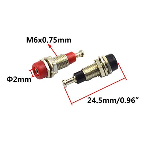Conector banana hembra 2mm 10 piezas negro y rojo miniatura 3