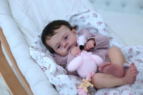 Enjoy with Love Neue 18inch Reborn Baby Puppe Lily Handgemachte 3D Haut Multiple Layers Malerei Sammelbare lebensechte Kunst Puppe – Bild 5