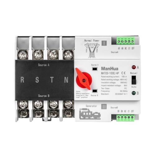 Commutateur de transfert automatique inverseur source pour groupe électrogène 100A 4P