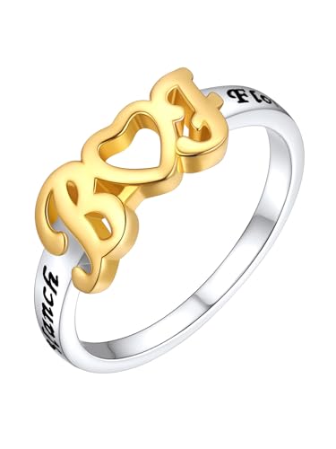 Custom4U Initial Ring for Her Infinity Promise Rings with Names Customized Brass/S925 Sterling Silver Engagement Rings for Women with 5A+ Cubic Zircons 5-12 Ring Gift for Anniversary Wedding Birthday