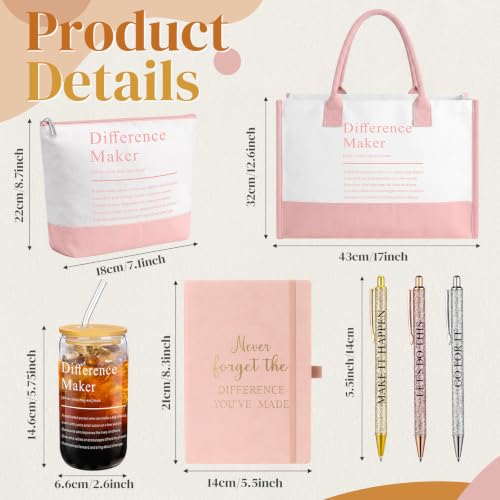 Image of Funnymoom 7 Pcs Difference Maker Gift Thank You Gifts for Women Employee Appreciation Gifts Set for Graduation Teacher Nurse