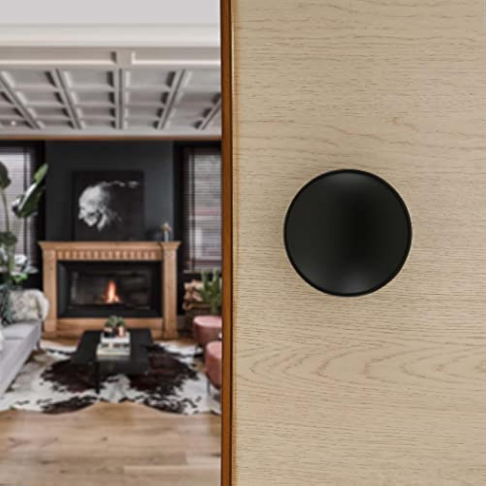 Premium Zinc Pull Push Handle, 4 Inch Modern Round Shape