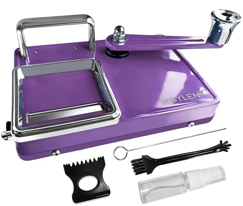 WSYLEN Cigarette Rolling Machine, with Storage Groove, Manual Dual-Track Upgrade Cigarette Machines, Suitable for 8.0 MM Diameter Size Cigarettes (80-100MM Lengths), Purple