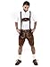 Cuir Craft AUTHENTIC LEDERHOSEN GERMAN BAVARIAN LEDERHOSEN OKTOBERFEST CHOC BROWN SHORT LENGTH (34 Inches Waist)