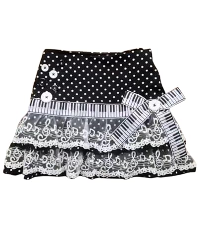 Women Piano Mini Skirts Y2k Harajuku Dark Coquette...