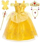 GZ-LAOPAITOU Princess Dresses for Girls Off Shoulder Layered Princess Costume Halloween Birthday Party Dress Up Clothes