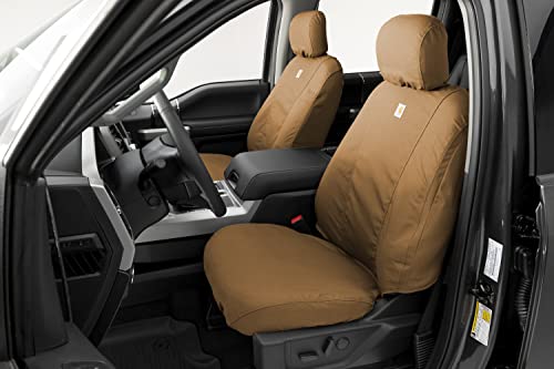 Covercraft Carhartt SeatSaver Custom Seat Covers | SSC2412CABN | 1st Row Bucket Seats | Compatible with Select Ford F-150/F-250/F-350 Models, Brown