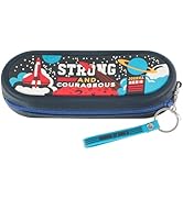 Christian Art Gifts Inspirational Silicone Pencil, Pen & Marker Case for Boys: Strong & Courageou...