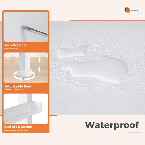 image for Sweetcrispy Nightstand Small Bedroom Dresser with 4 Fabric Drawers, Be