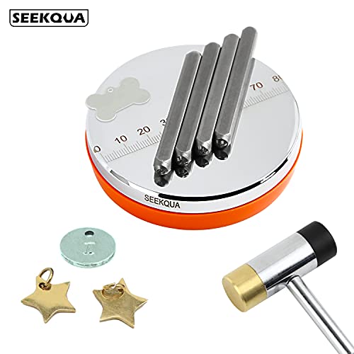 Seekqua Professional Steel Bench Block With Silicone Backing, With Smooth Surface And Graduated Scale For Metal Working And Jewelry Stamping #TOP5