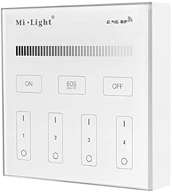 lighteu , Milight Miboxer AC180-240V 2.4G RF Wall Mounted Touch Panel Remote, for Milight Dual White LED Bulbs and Controllers, T1 [Energy Class E]