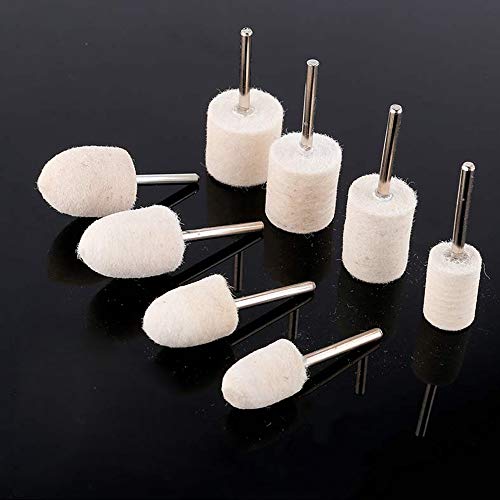 Oudtinx 100Pcs Multifunctional Wool Felt Mandrel Mounted Grinding Polishing Accessories Attachment Set - Comepatible With Dremel-1/8 Inch Shank #TOP6