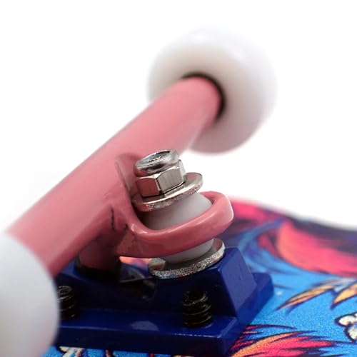 SPITBOARDS® 34 x 96 mm Wood Fingerboard Complete Set-Up, Pre Assembled, 5-Layers Wood, Pro Trucks with Lock Nuts, CNC Bearing Wheels, Real Wear Graphics, Lasered Foam Grip Tape, Miami Street - Thumbnail 6