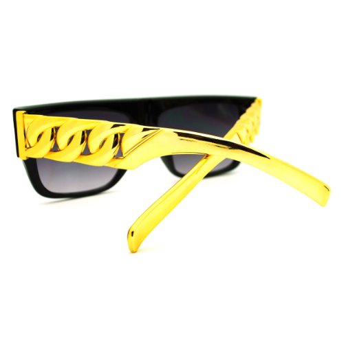Thick Gold Chain Designer Celebrity Sunglasses Bold Square Plastic Frame4