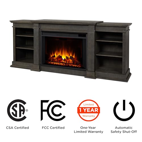 Real Flame Eliot 81" Grand Electric Fireplace TV Stand for TVs up to 80 inches, Entertainment Center with Adjustable Shelves and Storage, TV Stand for Living Room and Bedroom, Remote Control, Timer - Image 5