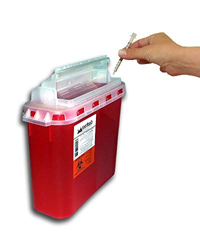 5.4 Qt Sharps Disposal Container | Oakridge Products | Touchfree Rotating Lid #TOP1