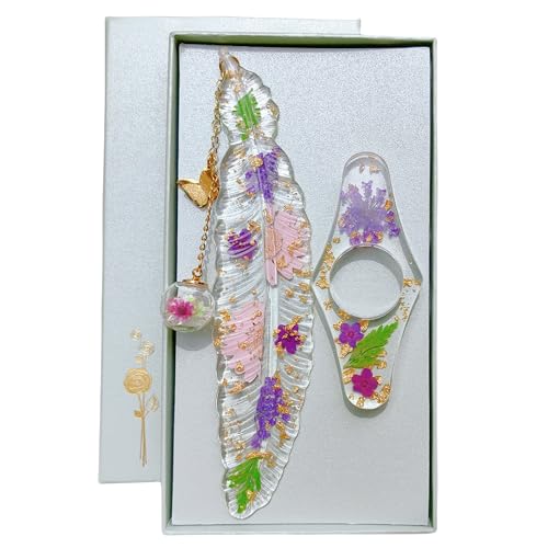 Famweylami Set de Marcapáginas y Soporte para Página de Libro, Regalo para Mujeres, Delicado Accesorio de Lectura, Perfecto para Maestras, Profesora, Amantes de los Libros, Niñas, Madres y Abuelas