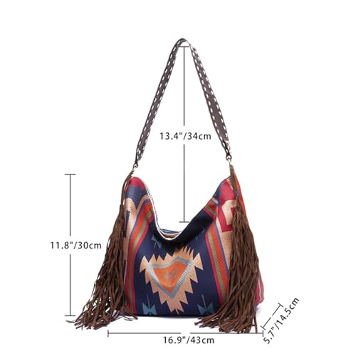 Slouchy Shoulder Bag Fringe Western Boho Large Hobo Bags for Women Soft Stylish Tote Purse with Fringe Alt Slouchy Hobo Bags3