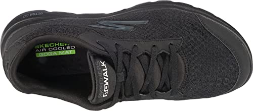 Image of Skechers Men's Gowalk 5 Qualify - Athletic Mesh Lace Up Performance Walking Shoe, Black, 8.5