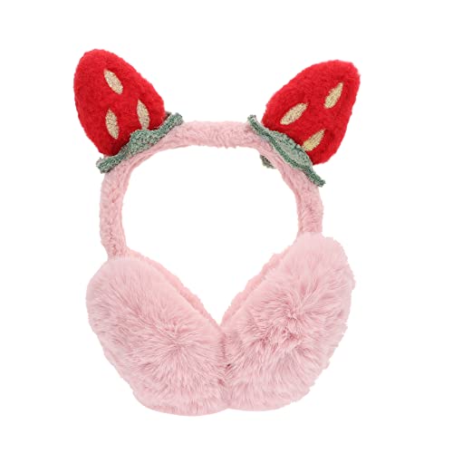FOMIYES Orejeras para Niñas Plegables de Frambuesa Protector Auditivo Infantil Calientan y Protegen Orejas de Bebés y Invierno y Cómodo