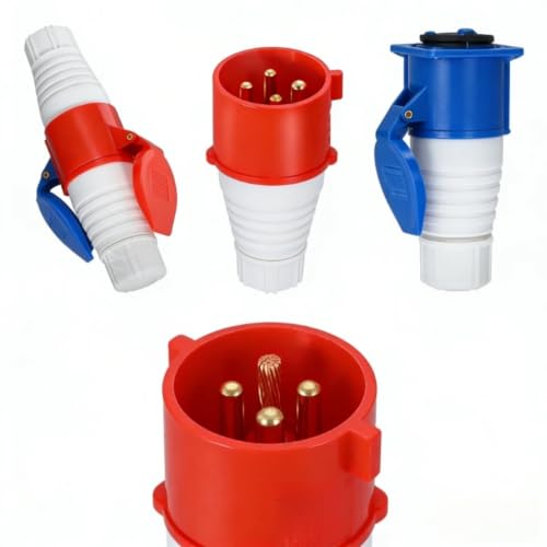 Conector industrial de 5 pines para extensiones aéreas 16A/32A 3