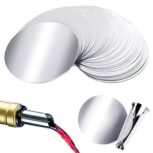VEGCOO 60 Pcs Stop Goutte Vin, Becs Verseurs Vin en Aluminium Réutilisables, Anti Goutte Aluminium Foil pour Restaurants, Bars, Clubs(60 Pcs)
