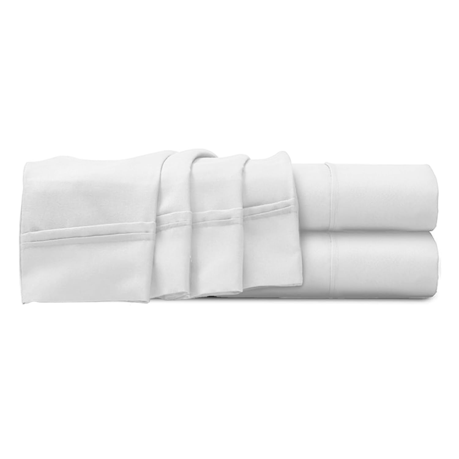 Imperial Rooms Double Flat Sheet 2 Pack 200 Thread Count 100% Egyptian Cotton Soft Bed Top White Sheets Hotel Quality Bed Sheets