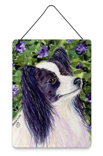 Caroline's Treasures SS8896DS1216 Papillon Wall or Door Hanging Prints Aluminum Metal Sign Kitchen Wall Bar Bathroom Plaque Home Decor Front Door Plaque, 12x16, Multicolor