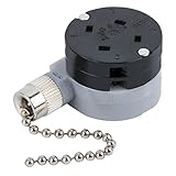 Ceiling Fan Switch Zing Ear ZE-208D 3 Speed Control 5-8 Wire Pull Chain Switch Accessories Fans Replacement Part (Nickel Chain)