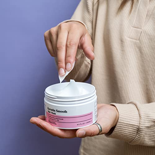 Herbalosophy Keratin Smooth Hair Mask – Smoothing & Nourishing Formula For Damaged & Dry Hair – Salon-Quality Haircare With Natural, Healthy Ingredients. Vegan. Sulfate & Paraben Free. 8.5Oz #TOP7