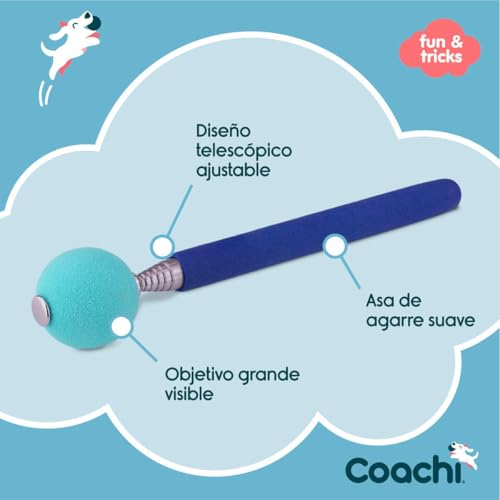 Coachi Target Stick, Teleskop-Design mit großem Ball als Ziel, Hundezubehör für Clicker- & Agility-Training, zum Beibringen von Kommandos und Tricks, für Hunde- und Welpentraining
