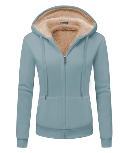 LLdress Sweatjacke Damen Fleecejacke mit Kapuze Hoodie für Frau Basic...