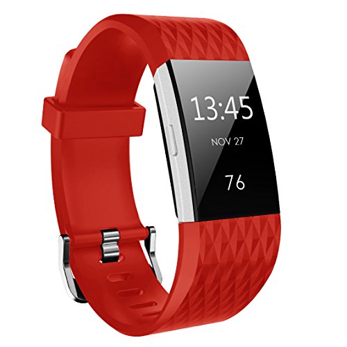 Bepack Fitbit Charge 2 Correa,TPU Suave Silicona Adjustable de Reemplazo Banda Pulsera para Fitbit Charge 2