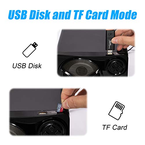 Smalody, altoparlanti per computer con subwoofer, sistema audio 2.1 alimentato, altoparlante multimediale con Bluetooth/Line-in/FM/USB e TF, compatibile con PC da gioco, desktop, laptop