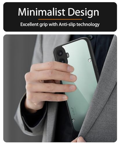 Image of WOW IMAGINE Shockproof Hybrid Back Cover for Nothing CMF Phone 1 | Hard Slim fit Back Case | PC & TPU | Clear Transparent Case - Black