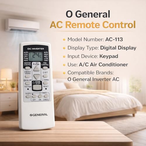 Image of Electronic Spices AC Remote | Compatible with O General AC (Model AC-113) with AAA Batteries