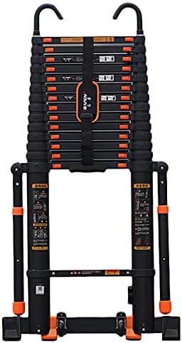 Telescoping Aluminum Extension Ladder - 6m/5m/4m/3m Lightweight & Portable for RV Rooftop Attic with Detachable Hook Stabilizer Bar & Wheels for Easy Storage and Stability