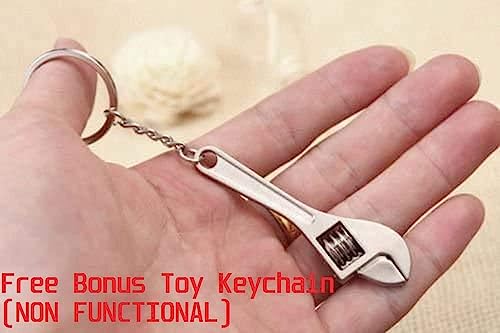 Gt//Rotors 10Mm Ratcheting Wrench Keychain Neo Chrome Plated (Free Bonus: Toy Spanner Keychain) #TOP2