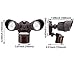 LEONLITE COB LED Security Light, Motion Sensor Flood Lights Outdoor, Aluminum, 3 Modes Motion Detector+Dusk to Dawn+Switch Control, 100-277V, Adjustable 2-Head, IP65, 3000K Warm White, ETL, Bronze