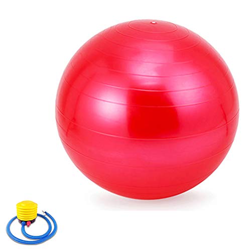 Pelota de Pilates, Pelota Suiza Anti-explosión Fitness, Pelota de Gimnasio 55CM 65CM 75CM 85CM 95CM, Pelota Suiza con Bomba para el Embarazo, Oficina, Silla de Equilibrio, Fitness,Rojo,95cm
