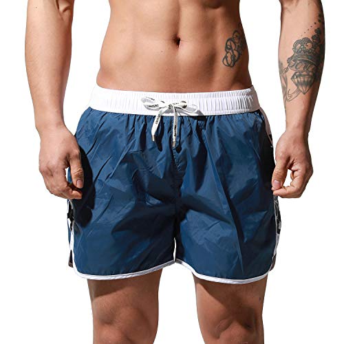 DESMIIT Men's Thin Loose Swimwear All-Day Comfort Board Shorts Surf Fast Dry Swimsuit