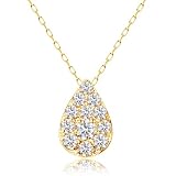 [ララクリスティー] ネックレス レディース ダイヤモンド 0.2ct パヴェ ドロップ 雫 K18 18金 ゴールド lp51-0015-yg