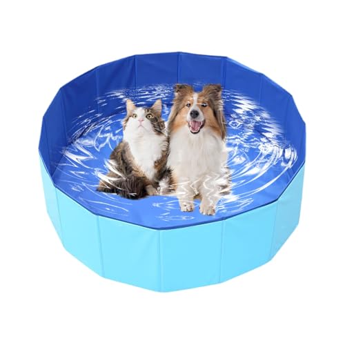 SUNCN 犬用プール - 折りたたみ式バスタブ 子犬用プール | 夏用 ポータブル 防滑 ペット用 浴槽 キャット スイミングアクセサリー