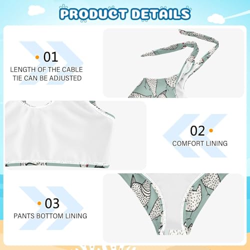 Image of CaTaKu Girls Swimsuits Two Piece Swimwear Cute Bikini Set Tankini Hawaiian Beach Sport Bathing Suit for Girls Size 3-12T