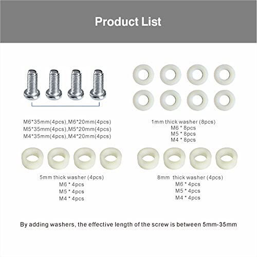Tv Mount Screws Kit M6 M5 M4 Vesa Mounting Screws, M6 M5 M4 Tv Screws 35Mm 30Mm 20Mm 16Mm 15Mm 14Mm 12Mm 10Mm 6Mm 5Mm For Samsung Lg Vizio #TOP2