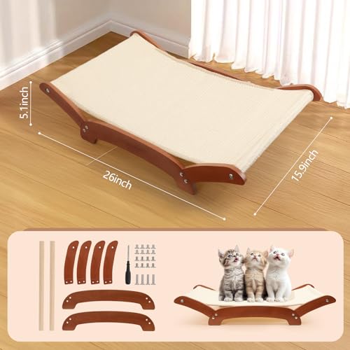 Rascador Extra Grande para Gatos con Cama y Marco de Madera miniatura 2